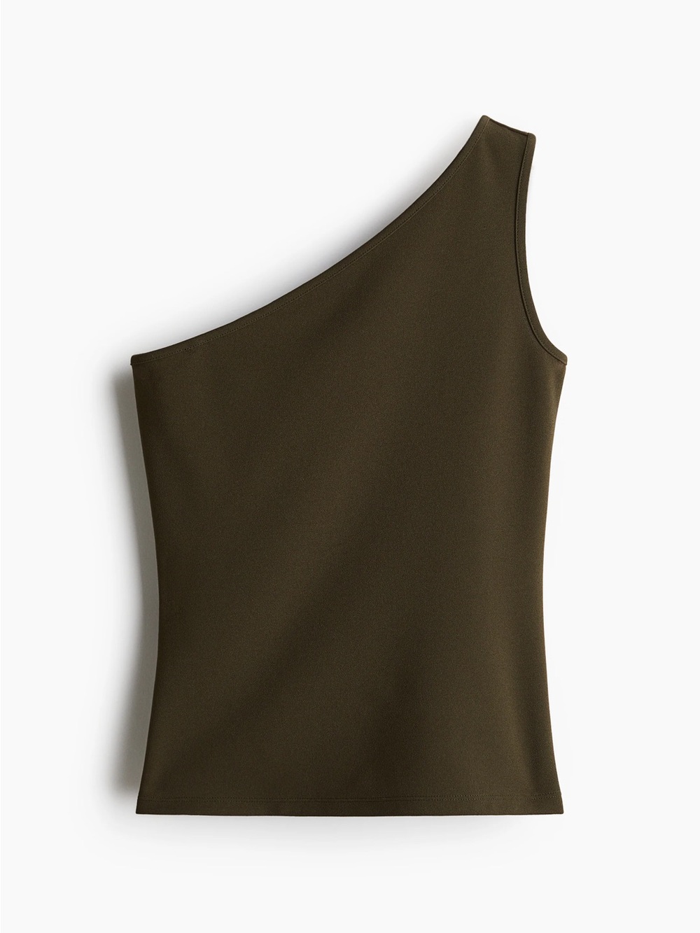 H&M One-Shoulder Olive Top
